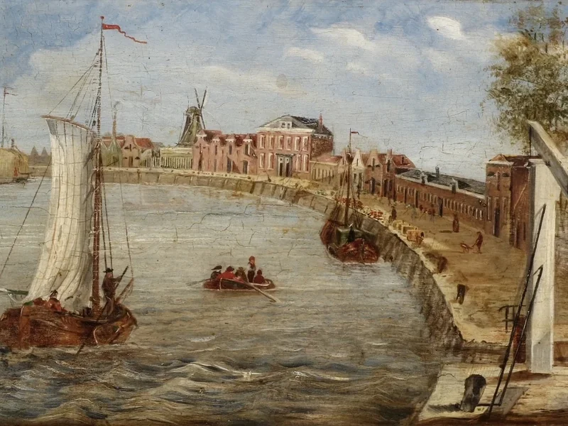 1845-Jan Lugthart - Veduta di Turfsingel a Gouda
